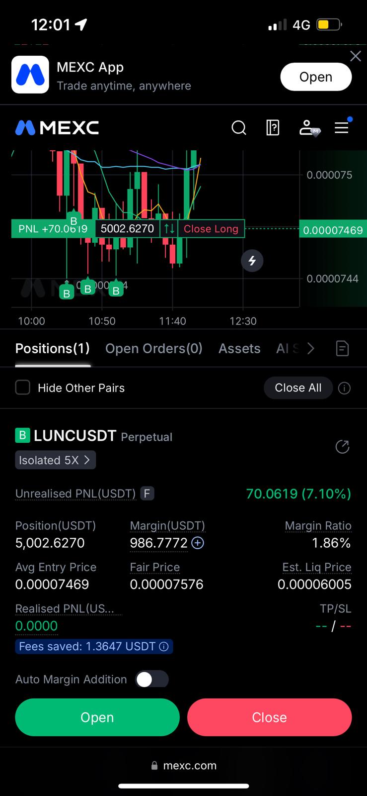 Long +$70