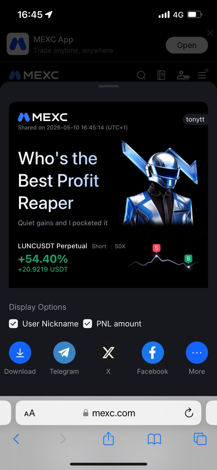 LUNC Short 50x +54.40%