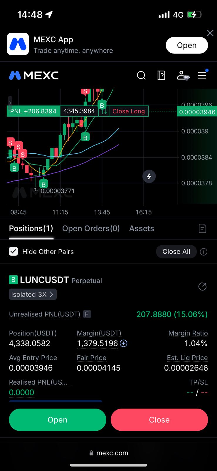 LUNC Long +15.06%